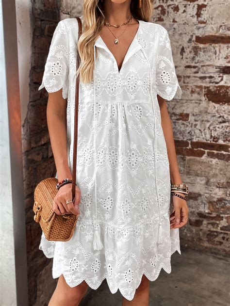 shein eyelet dress